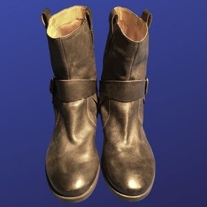 NINE WEST Moto Harness Boot Bootie, BLACK, Women's Size 11, EUC